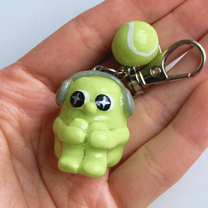 Tennis Ball Anxious Guy Keychain Indigopearl