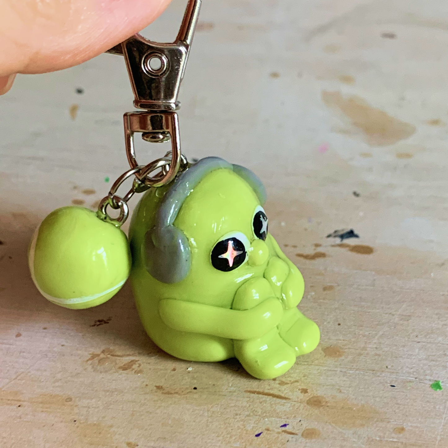 Tennis Ball Anxious Guy Keychain Indigopearl