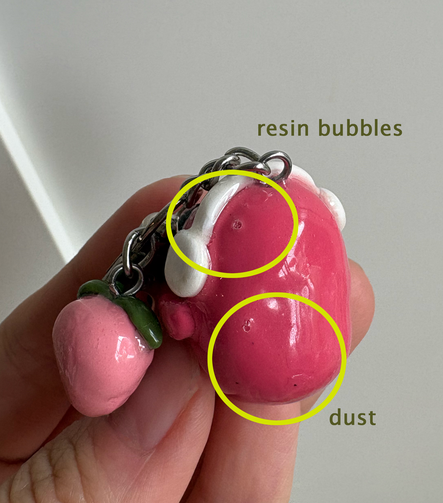 Imperfect Pink Anxious Guy Keychain (discounted) Indigopearl