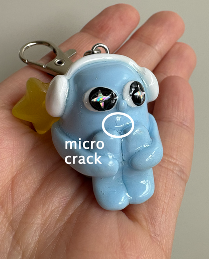 Imperfect Angel Anxious Guy Keychain (discounted) Indigopearl