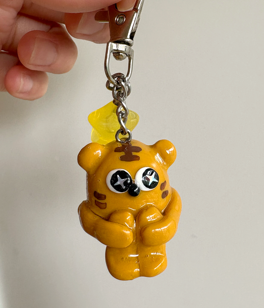 Tiger Anxious Guy Keychain Indigopearl